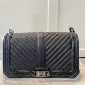 Rebecca Minkoff Chevron Quilted Love Crossbody - Black